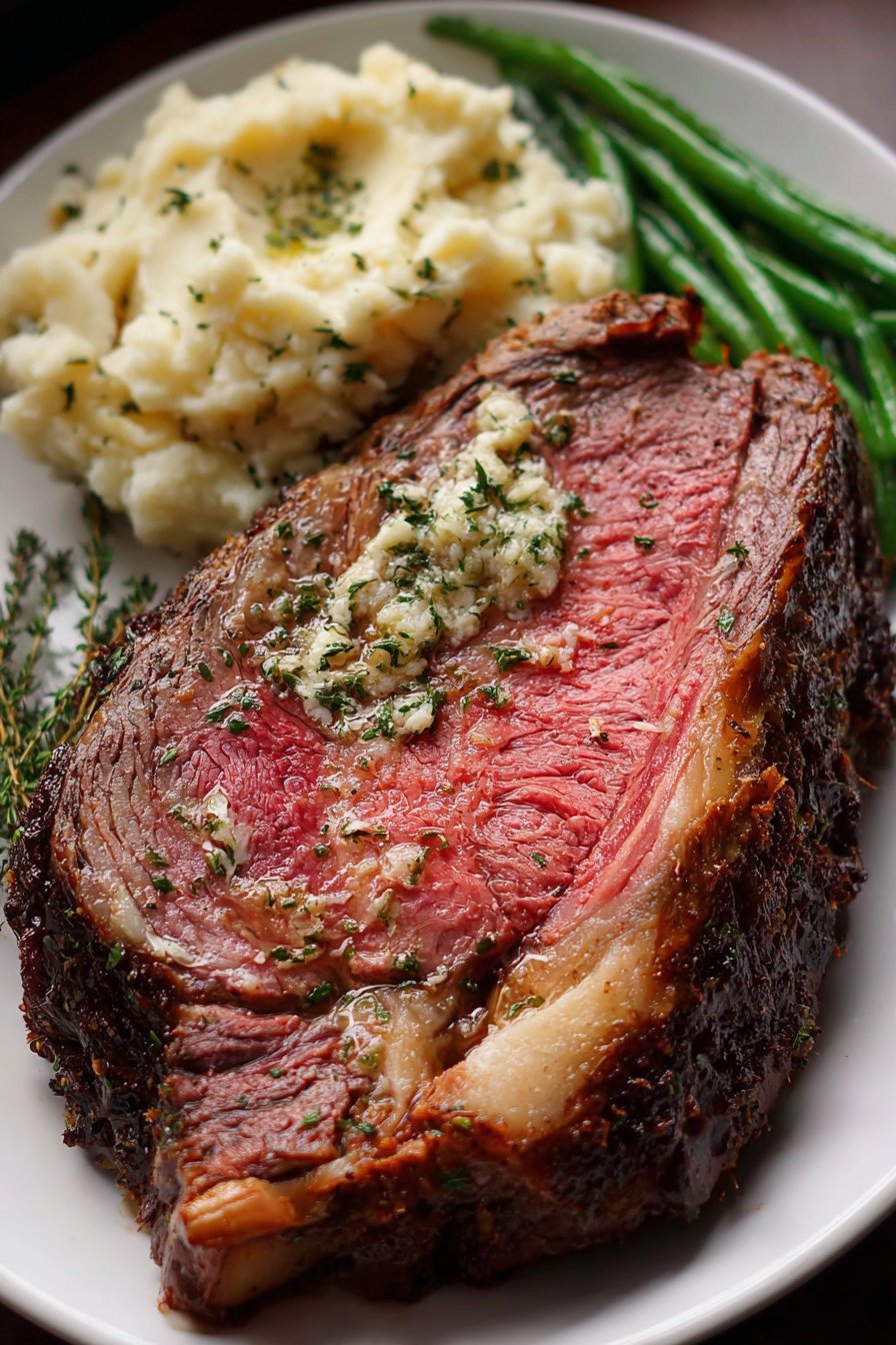 Prime Rib with Garlic Herb Butter 2 Prime Rib with Garlic Herb Butter