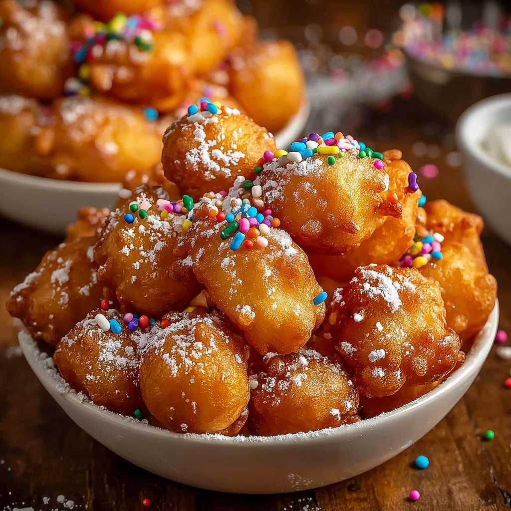 Funnel Cake Donut Recipe – A Fun & Easy Carnival-Style Dessert 3 Delicious homemade funnel cake donuts dusted with powdered sugar.