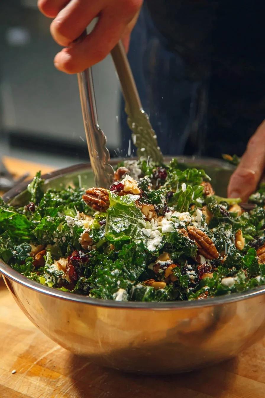 Harvest Salad with Lemon Thyme Dressing 3 Harvest salad with lemon thyme dressing topped with fresh vegetables and greens