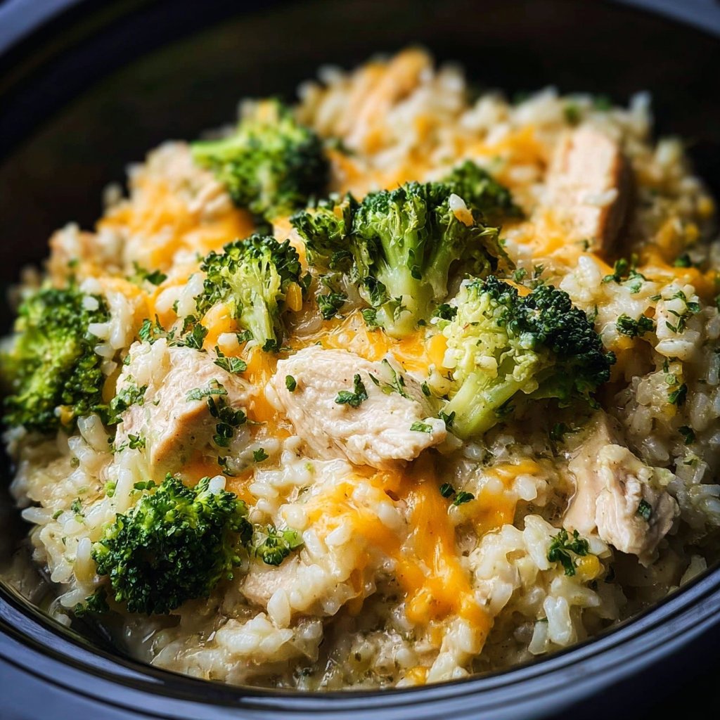 Simple Crockpot Broccoli Chicken and Rice