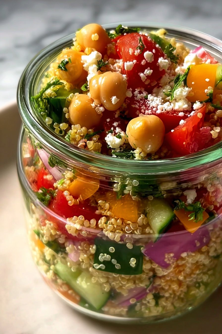 High Protein Chickpea Quinoa Salad