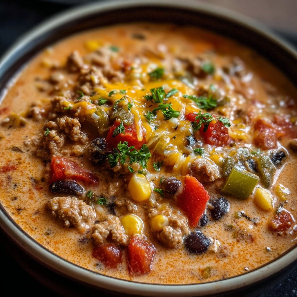 High Protein Creamy Taco Soup