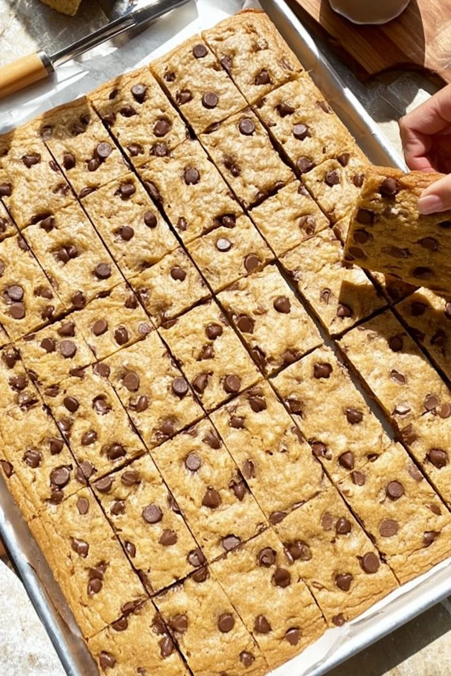 Sheet Pan Chocolate Chip Cookies 3 Delicious sheet pan chocolate chip cookies fresh from the oven