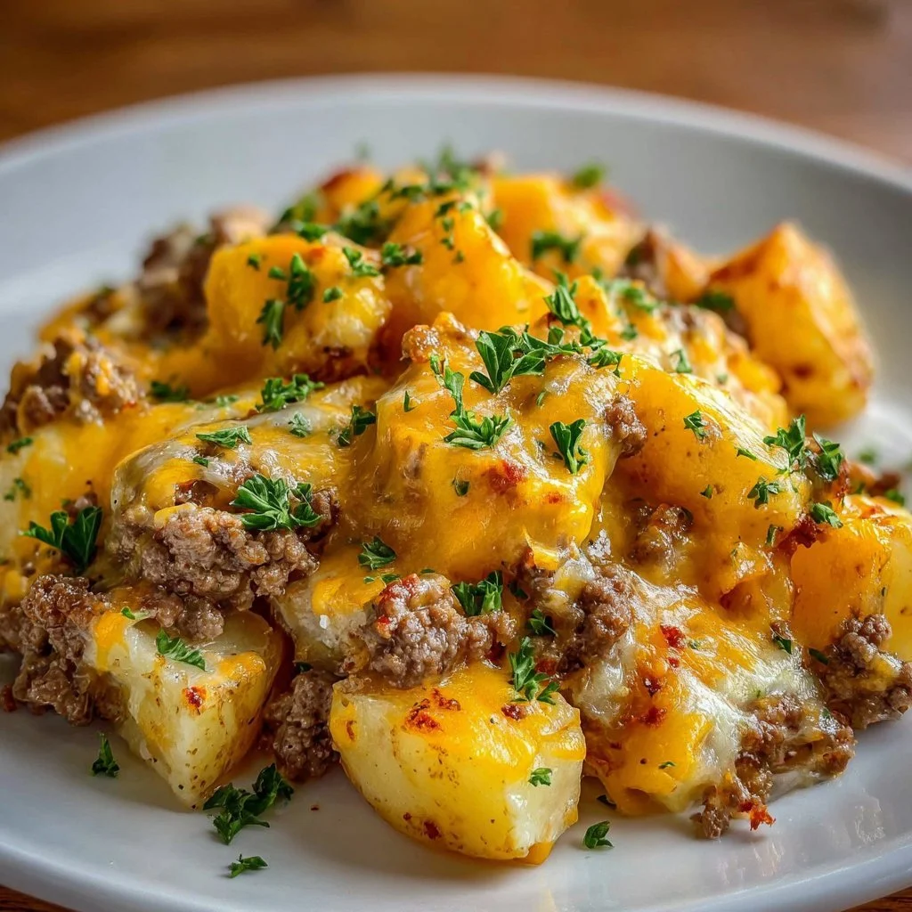 Slow Cooker Cowboy Potato Casserole 3 Slow Cooker Cowboy Potato Casserole with potatoes, cheese, and spices