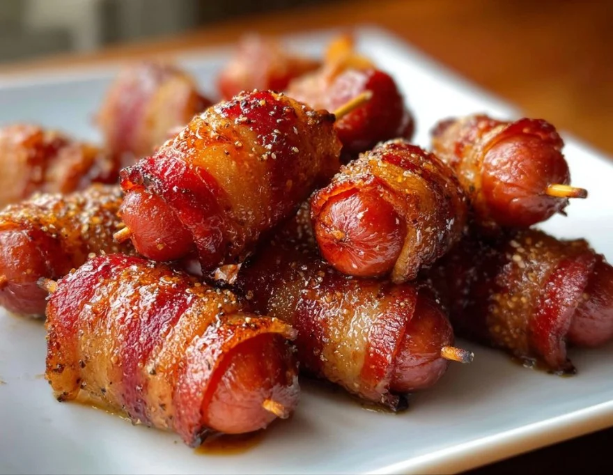 Bacon Wrapped Brown Sugar Smokies 2 Bacon Wrapped Brown Sugar Smokies