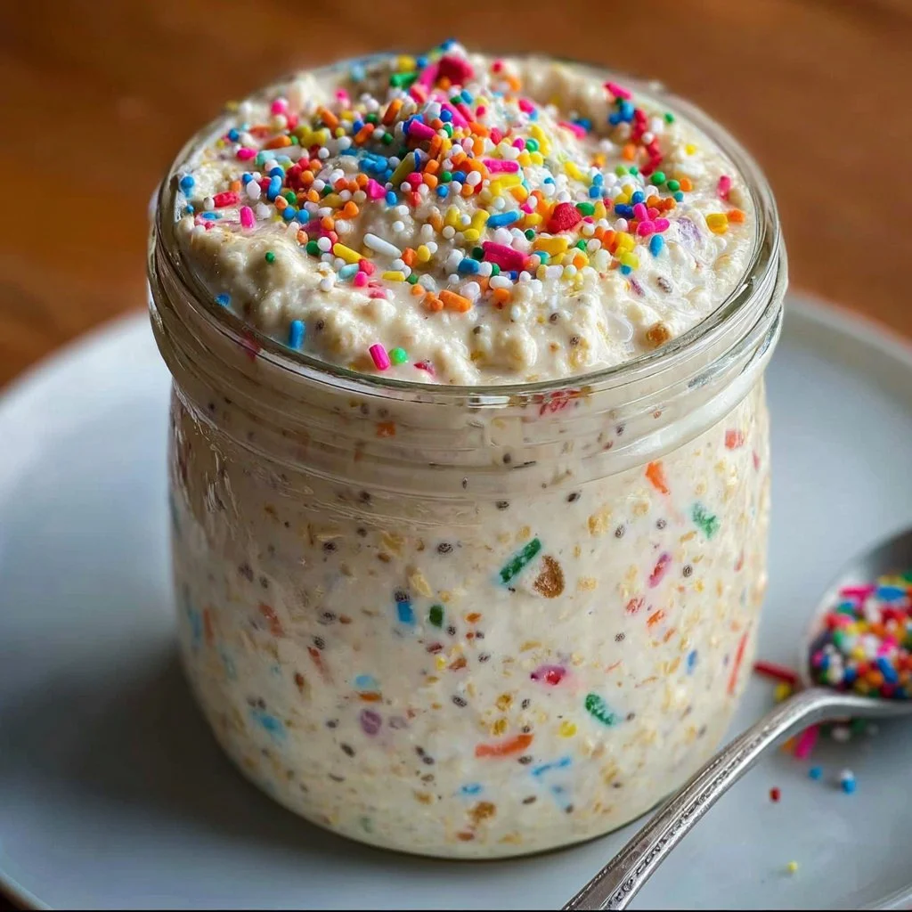 Birthday Cake Overnight Oats 2 Birthday Cake Overnight Oats
