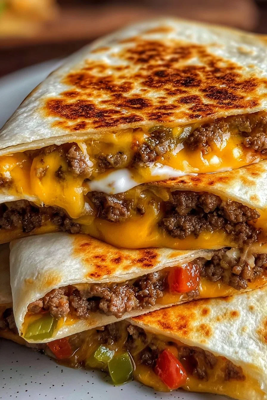 Cheeseburger Quesadilla 2 Cheeseburger Quesadilla