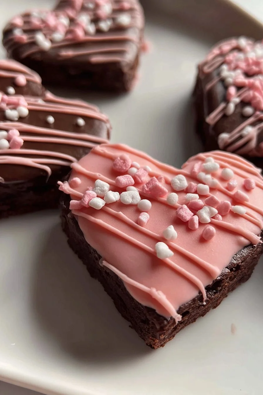 Chocolate Dipped Heart Brownies 2 Chocolate Dipped Heart Brownies