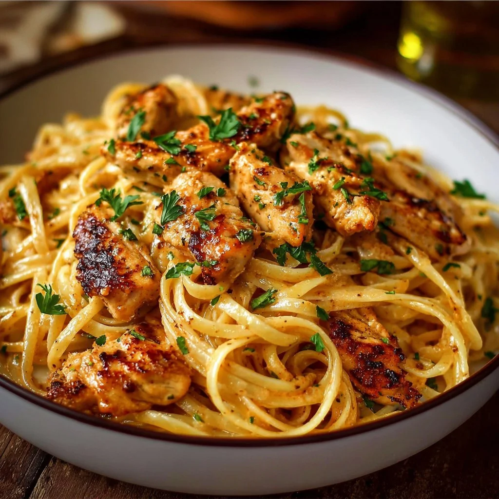 Cowboy Butter Chicken Linguine 3 Delicious Cowboy Butter Chicken Linguine served in a bowl.