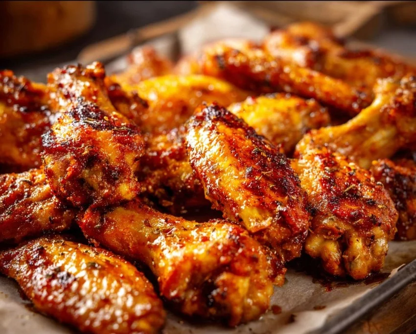 Crispy Baked Chicken Wings: Easy, Flavorful & Healthy 3 Crispy Baked Chicken Wings served with a tasty wing sauce.