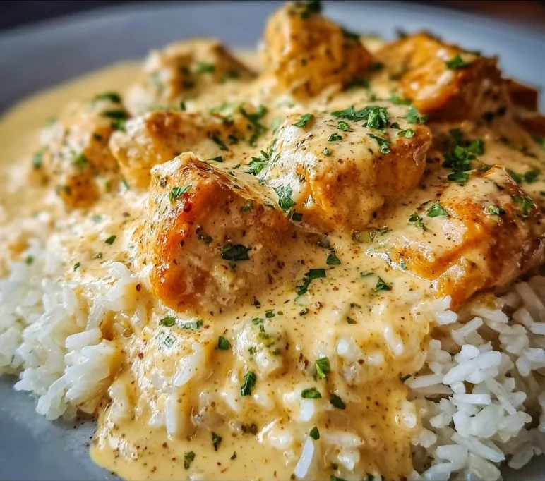 Creamy Smothered Chicken and Rice 2 Creamy Smothered Chicken and Rice
