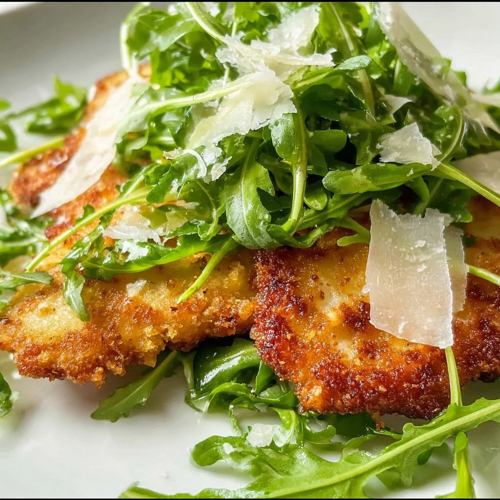 Crispy Fried Chicken Breast with Arugula and Lemon Vinaigrette 2 Crispy Fried Chicken Breast with Arugula and Lemon Vinaigrette