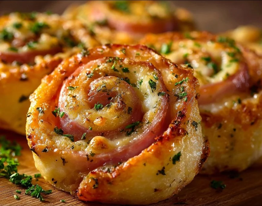 Easter Ham and Cheddar Pinwheels 3 Easter Ham and Cheddar Pinwheels appetizer on a platter