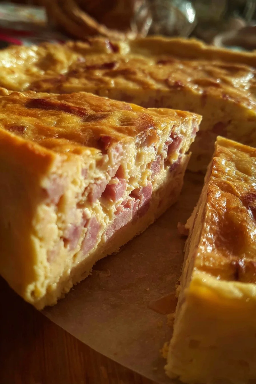 Easter Meat Pie 1 Homemade Easter Meat Pie served on a festive table