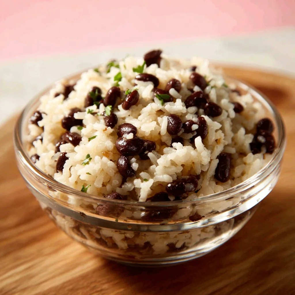 Easy Black Beans and Rice Recipe 3 Bowl of easy black beans and rice with herbs and spices