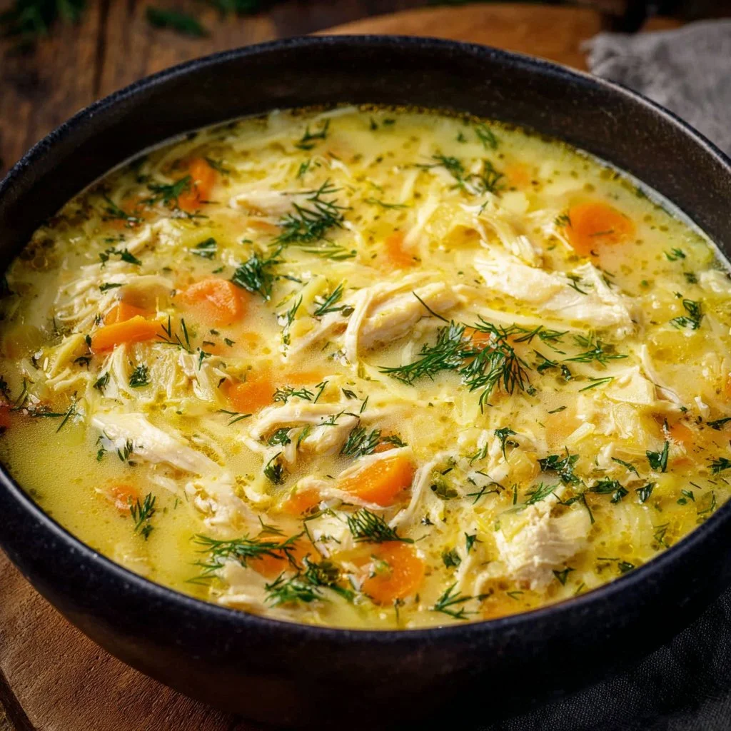 Greek Lemon Chicken Soup: Easy, Healthy & Comforting 3 Bowl of Greek Lemon Chicken Soup garnished with herbs and lemon slices