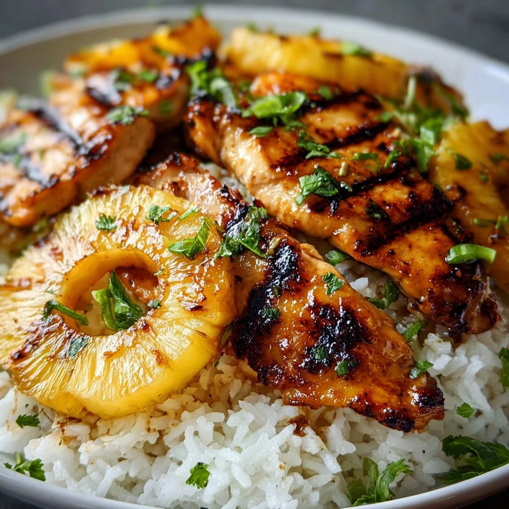 Hawaiian Chicken, Pineapple and Coconut Rice 2 Hawaiian Chicken, Pineapple and Coconut Rice