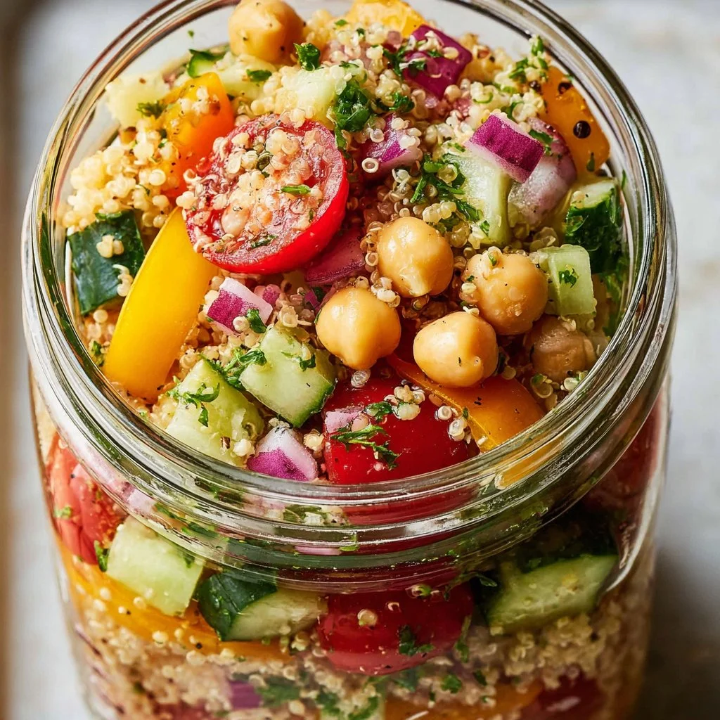 Mediterranean Mason Jar Salad 2 Mediterranean Mason Jar Salad