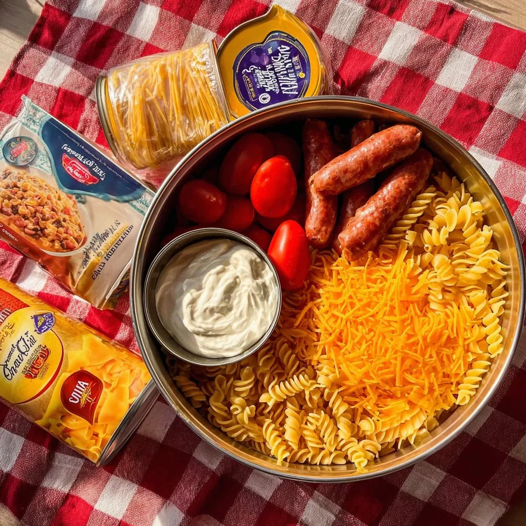 One Pot Creamy Cajun Sausage Pasta 3 Delicious one pot creamy cajun sausage pasta served in a bowl