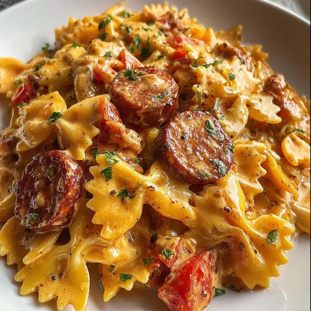 One Pot Creamy Cajun Sausage Pasta 2 One Pot Creamy Cajun Sausage Pasta