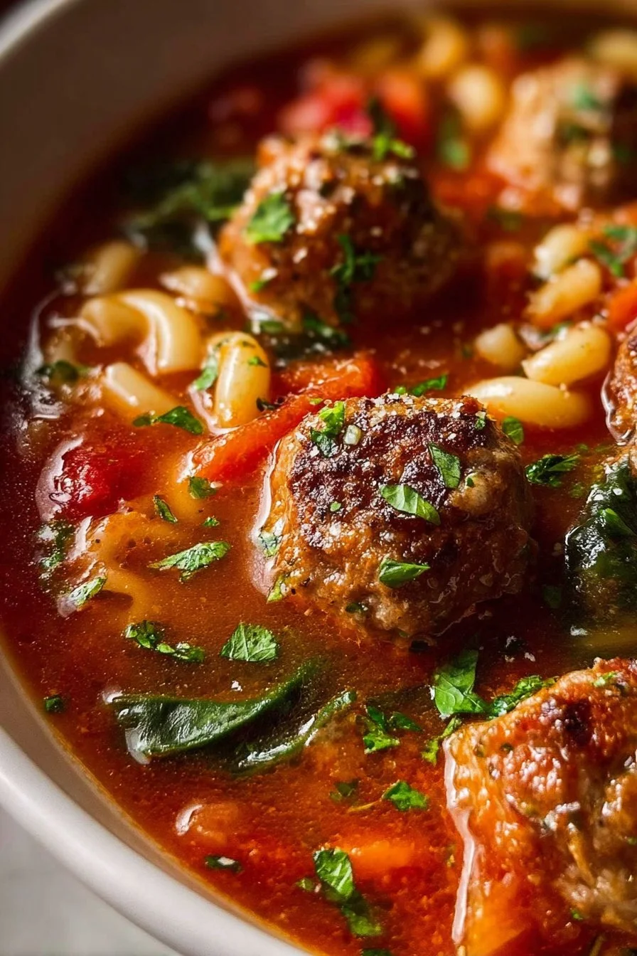 Savory Homemade Meatball Soup 2 Savory Homemade Meatball Soup