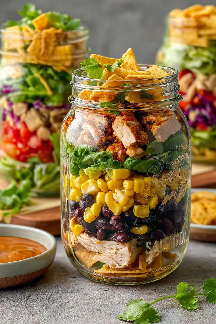 Southwest Chicken Salad in a Jar