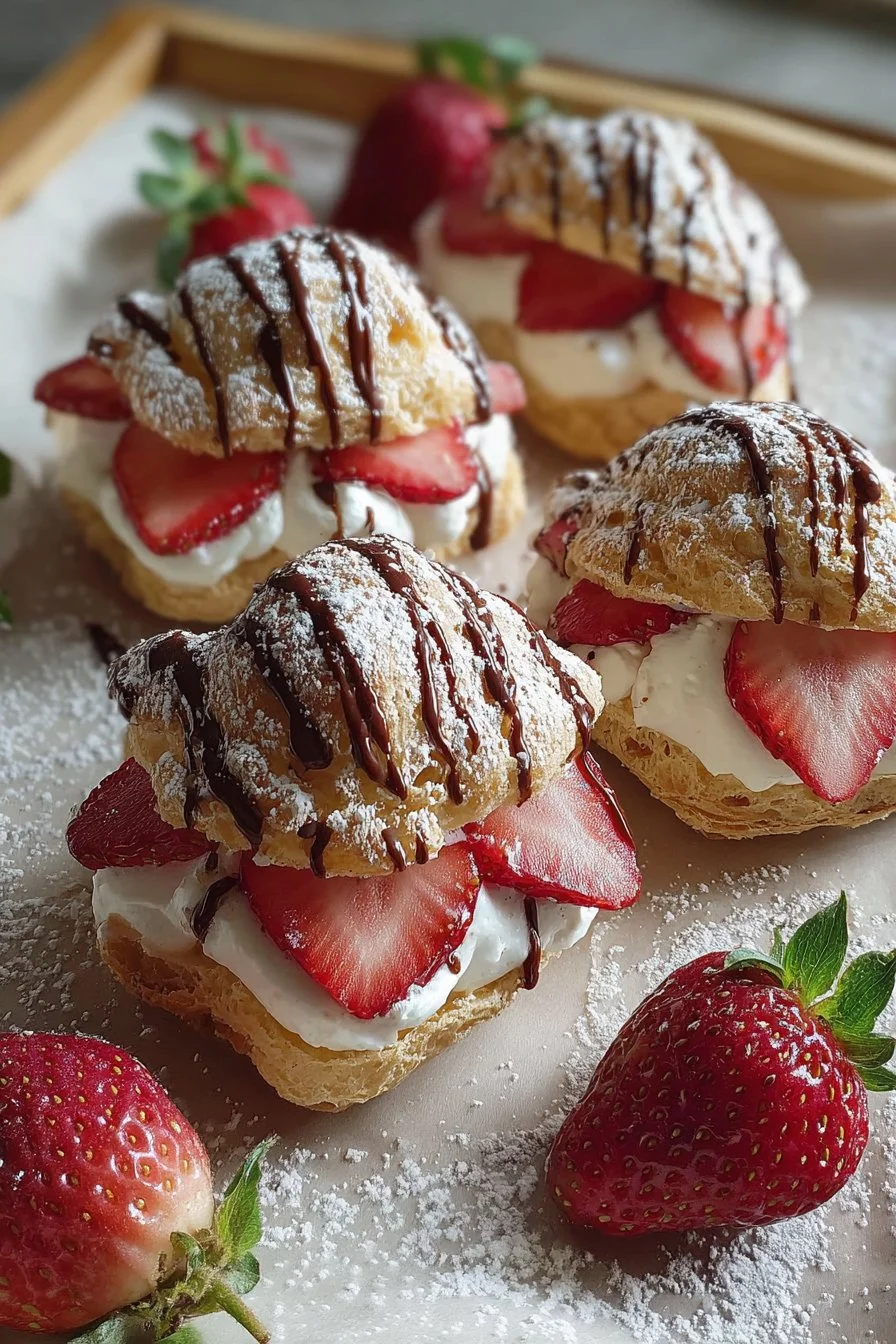 Strawberry Cream Puffs 2 Strawberry Cream Puffs