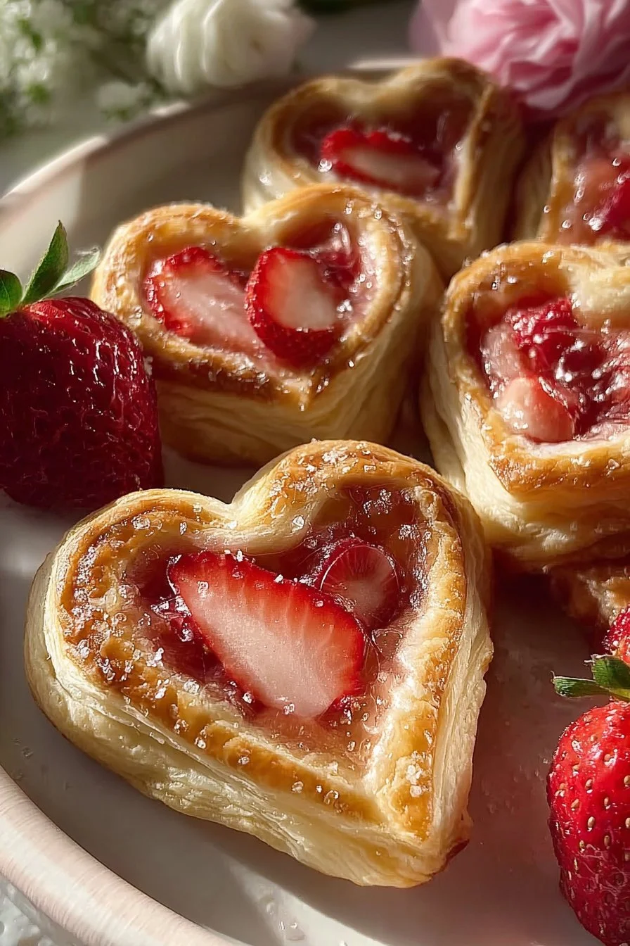 Strawberry Puff Pastry Danishes 2 Strawberry Puff Pastry Danishes