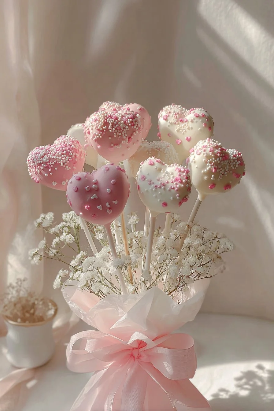 Valentine's Day Cake Pop Bouquet 1 Valentine's Day cake pop bouquet filled with colorful cake pops