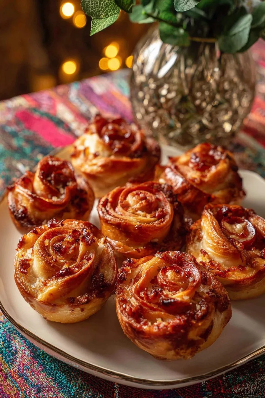 Valentine's Day Pizza Roses 1 Valentine's Day pizza roses arranged beautifully