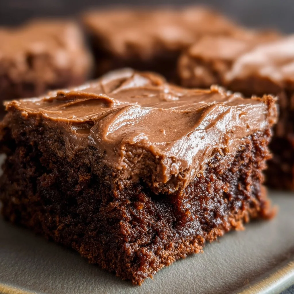 Cake-like Brownies with Chocolate Frosting