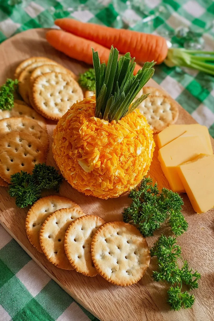 Carrot Cheese Ball 1 Deliciously crafted Carrot Cheese Ball with colorful carrots and creamy cheese spread