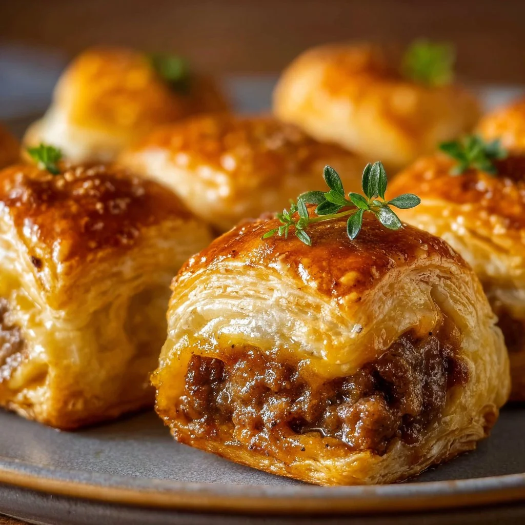 Cheeseburger Puff Pastry Bites 2 Cheeseburger Puff Pastry Bites