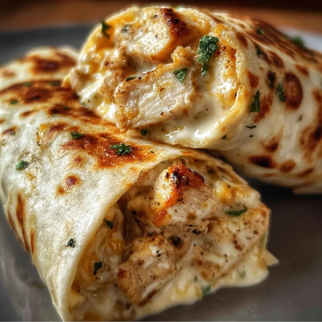 Cheesy Chicken Garlic Wraps