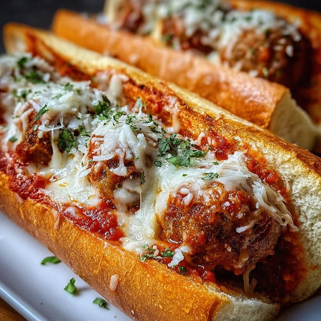 Cheesy Meatball Subs 2 Cheesy Meatball Subs