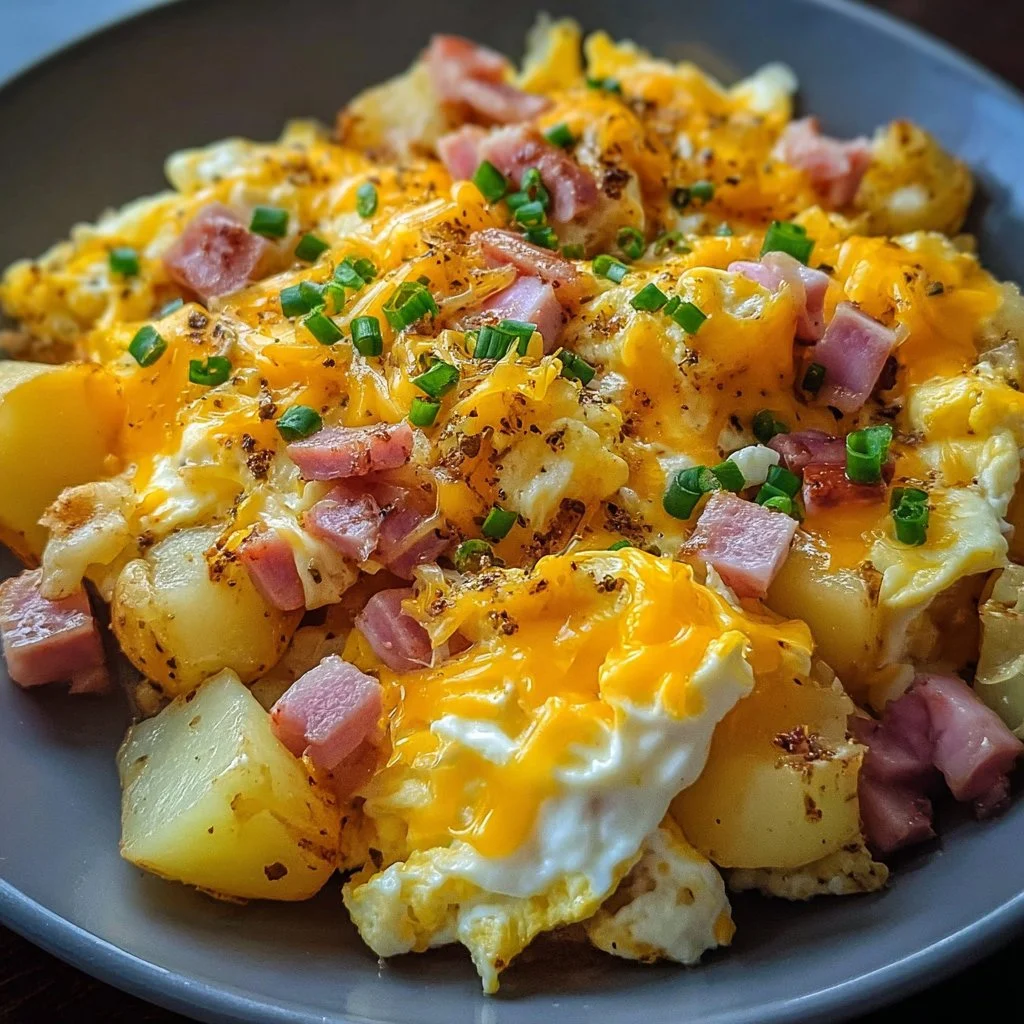 Cheesy Potato Egg Scramble 2 Cheesy Potato Egg Scramble