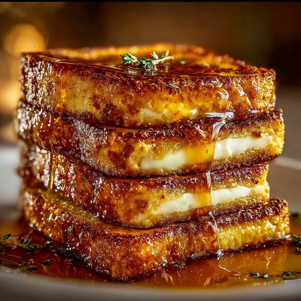 Crème Brûlée French Toast 3 Delicious Crème Brûlée French Toast with caramelized topping on a plate.