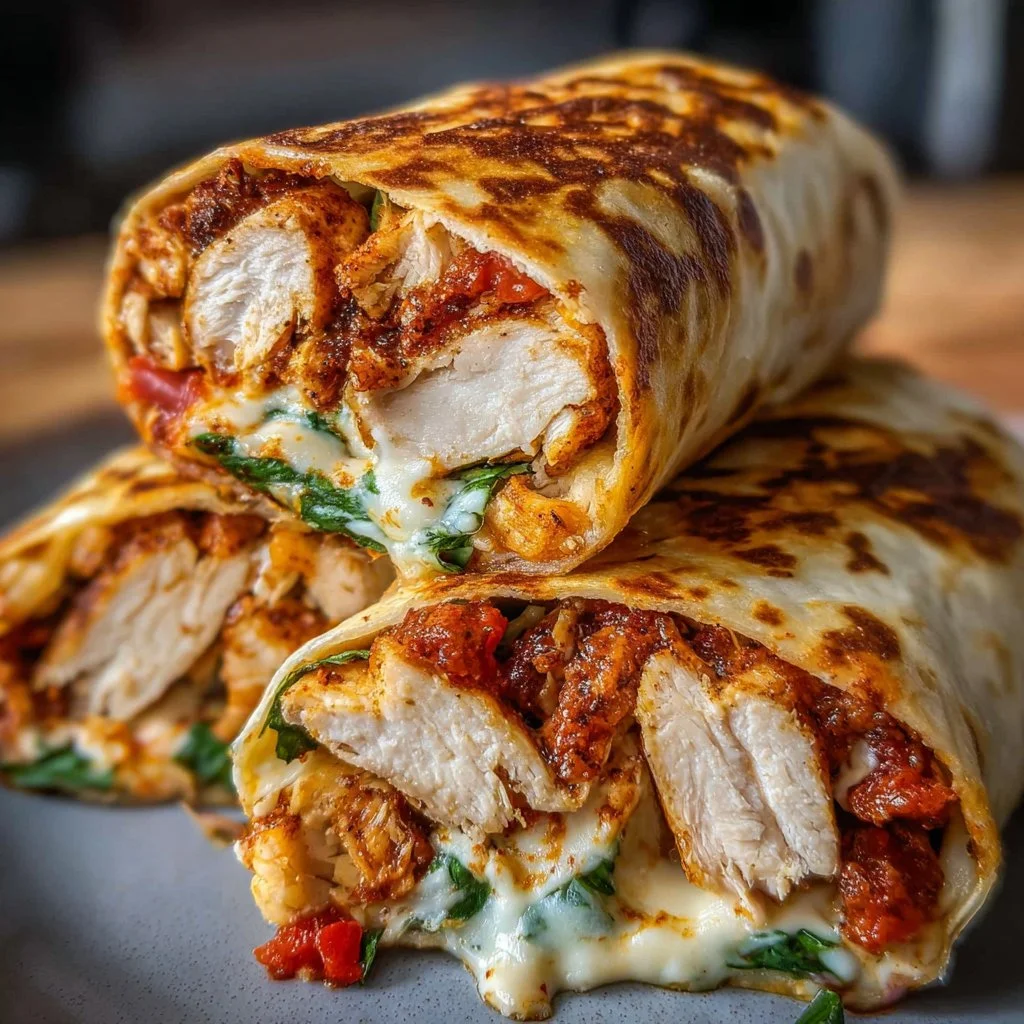 Crispy Air Fryer Chicken & Mozzarella Wraps 2 Crispy Air Fryer Chicken & Mozzarella Wraps