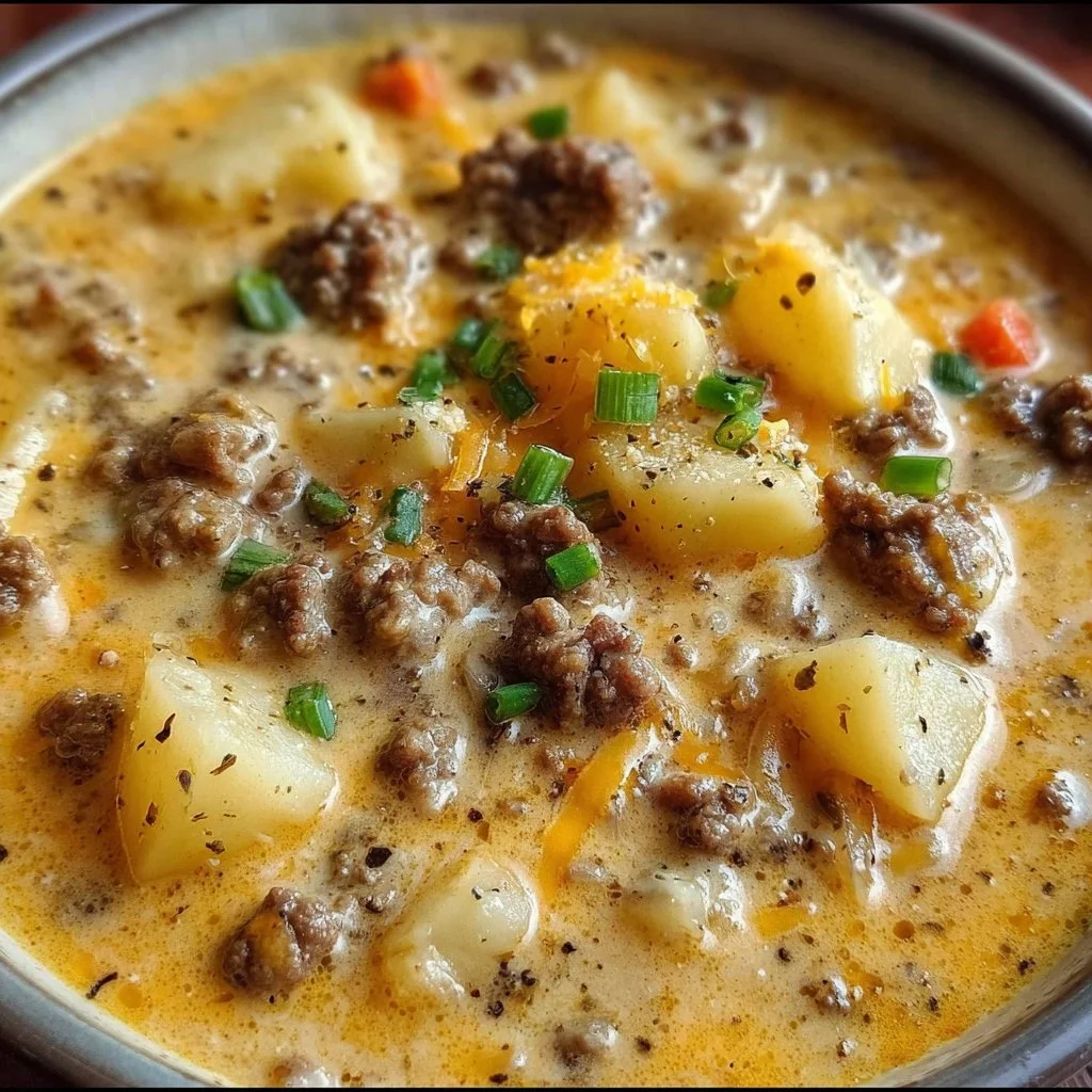 Crockpot Creamy Potato & Hamburger Soup 2 Crockpot Creamy Potato & Hamburger Soup