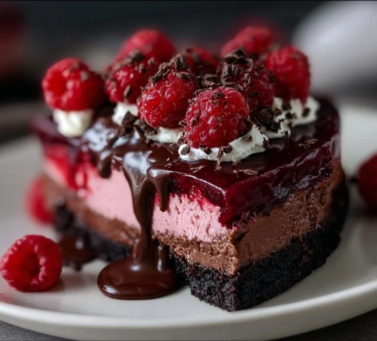 Dark Chocolate Raspberry Cheesecake