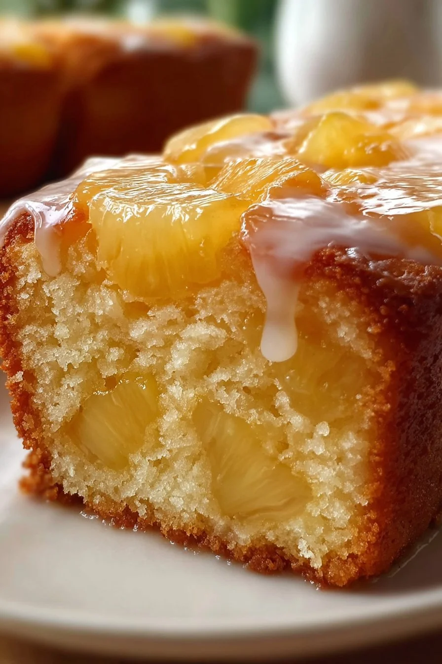 Easy Easter Pineapple Heaven Cake 1 A delicious slice of Easy Easter Pineapple Cake topped with fresh pineapple and whipped cream.