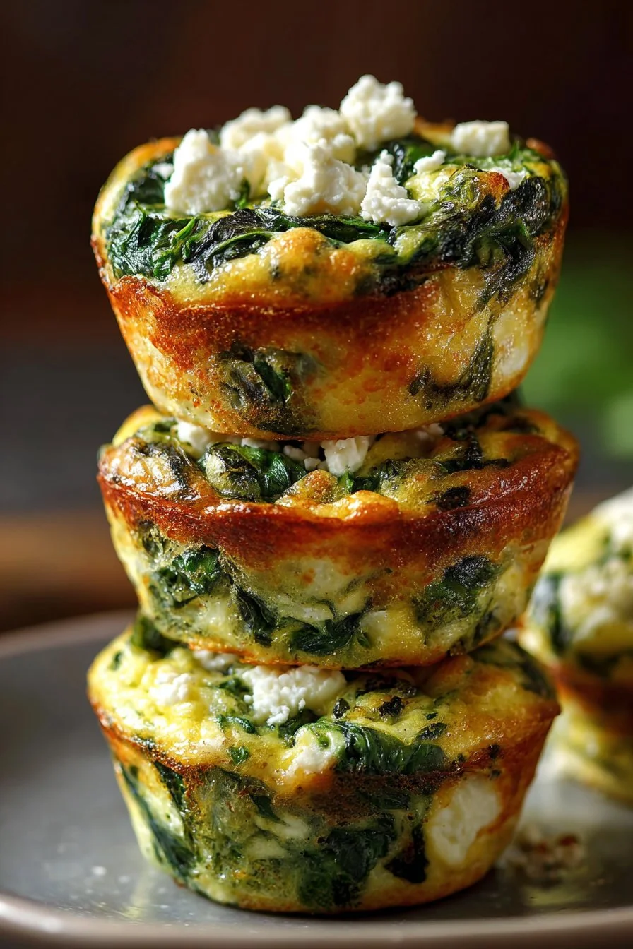 Egg Muffins with Spinach and Feta 1 Savory egg muffins with spinach and feta cheese for a nutritious breakfast