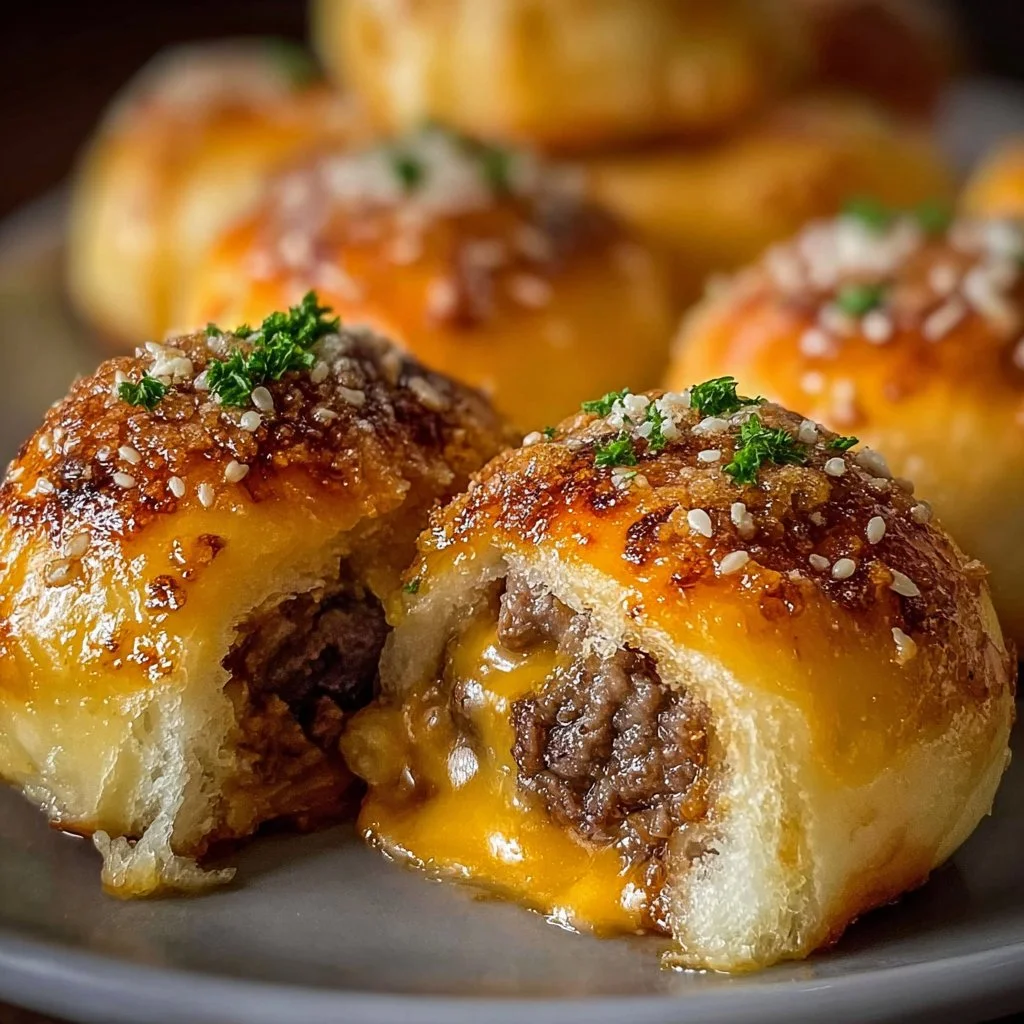 Garlic Parmesan Cheeseburger Bombs