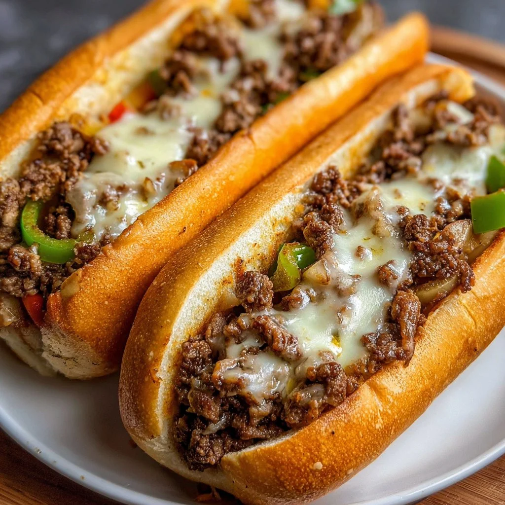Ground Beef Philly Cheesesteaks