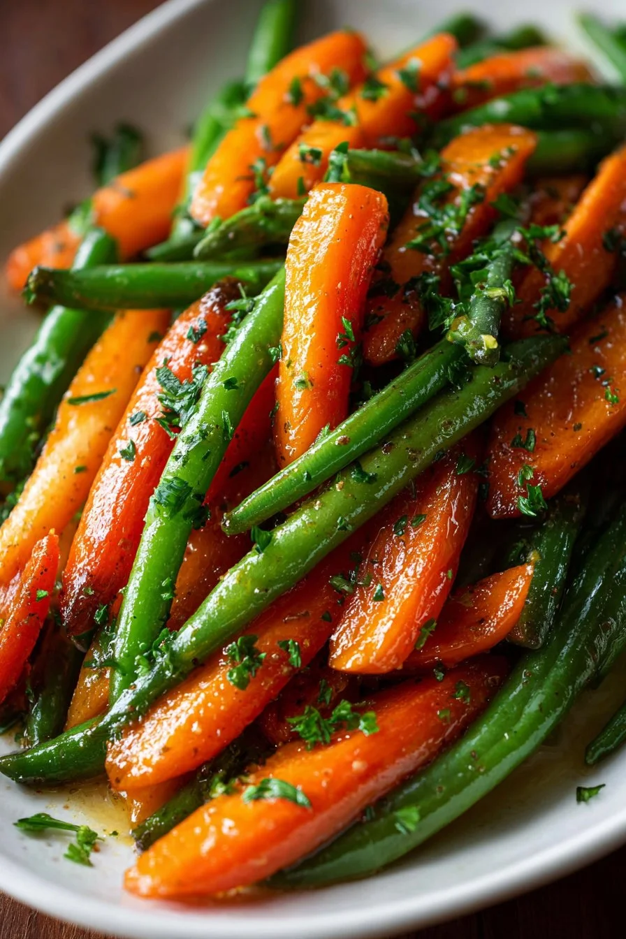 Honey Glazed Carrots & Green Beans 2 Honey Glazed Carrots & Green Beans