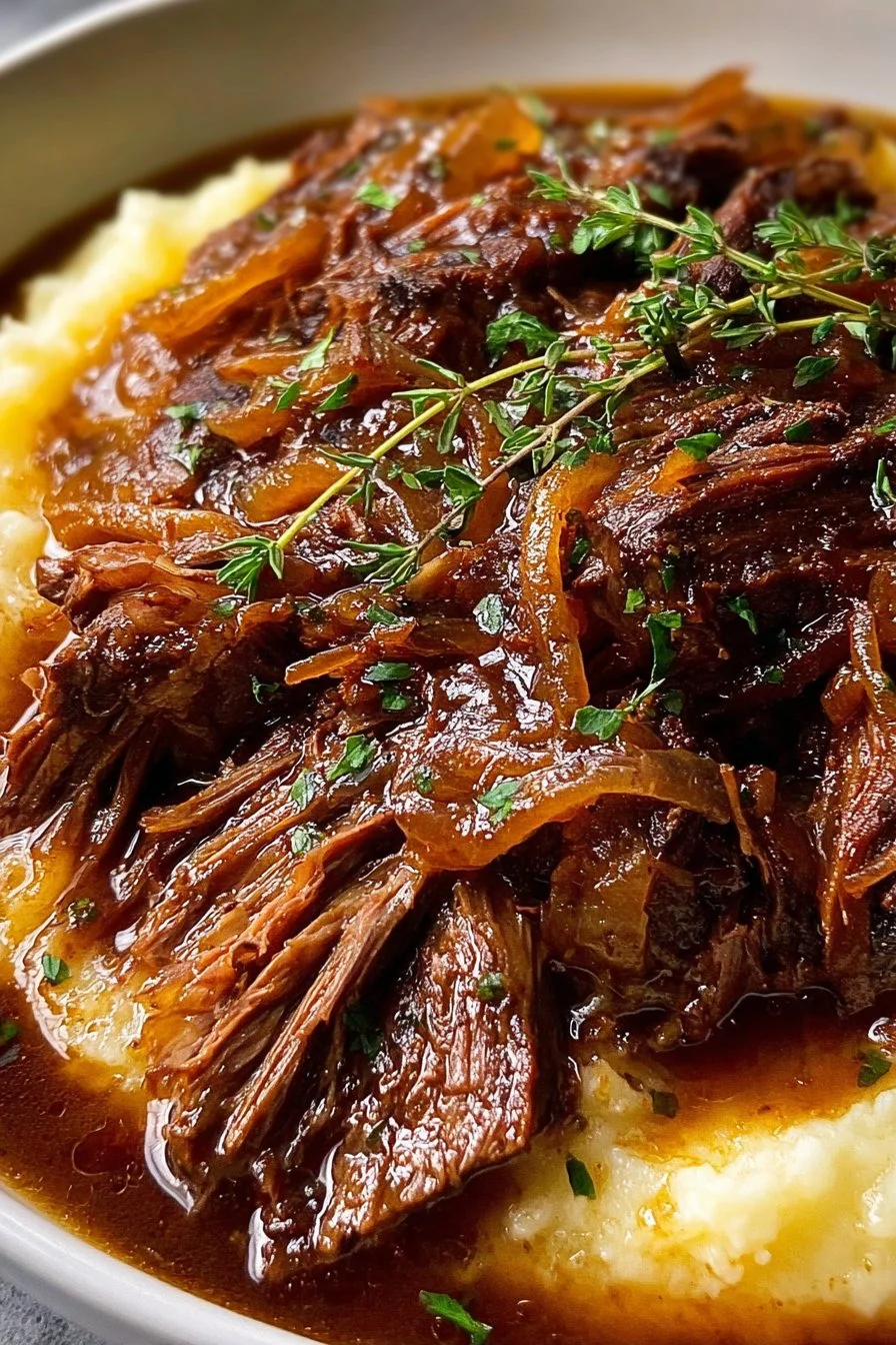 Juicy French Onion Pot Roast 2 Juicy French Onion Pot Roast