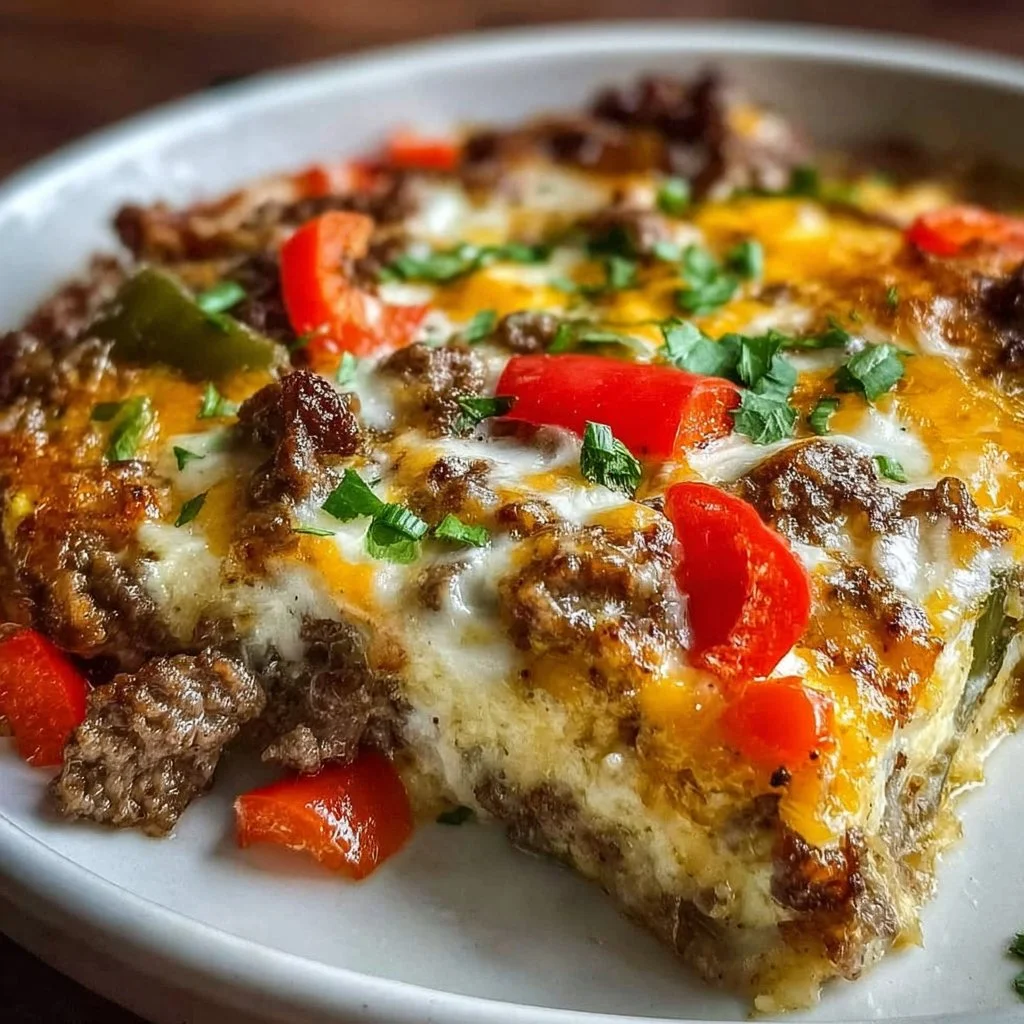 Low Carb Philly Cheesesteak Casserole 2 Low Carb Philly Cheesesteak Casserole