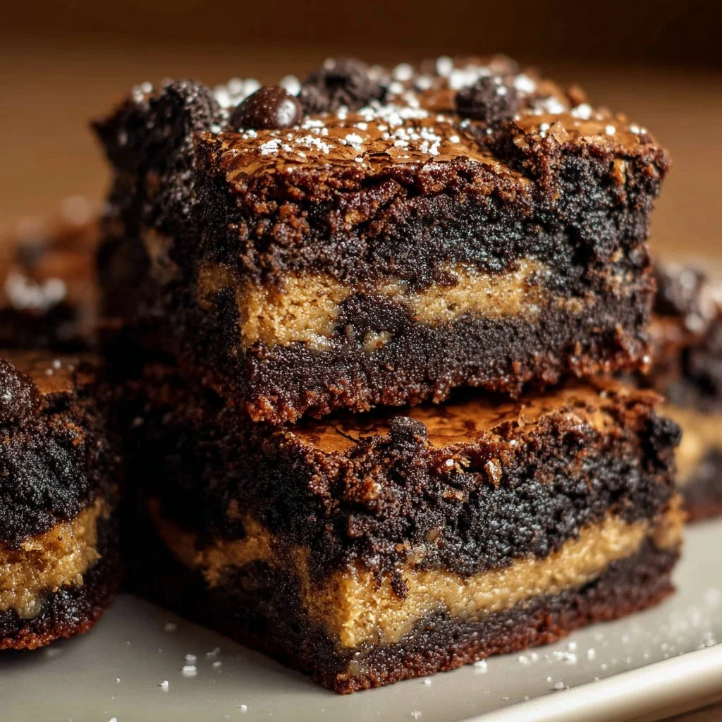 Slutty Brownies 3 Decadent slutty brownies with layers of cookie dough, Oreos, and chocolate brownies