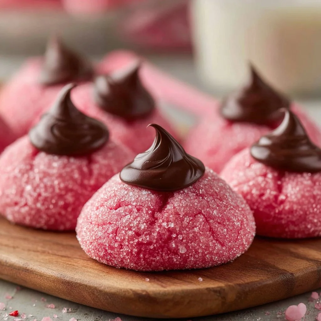 Strawberry Kiss Cookies 3 Delicious Strawberry Kiss Cookies topped with fresh strawberries and frosting