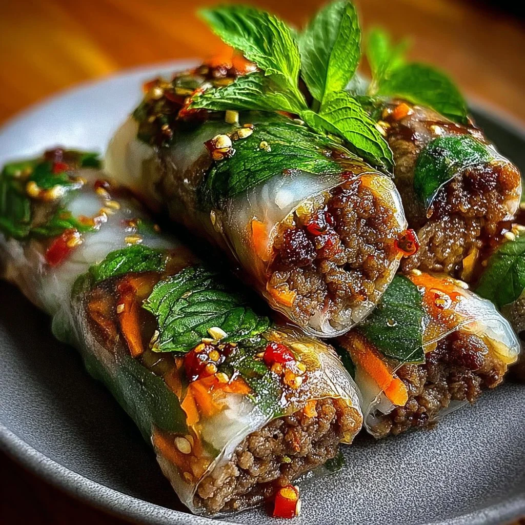 Thai Basil Beef Rolls That Burst with Fresh Flavor